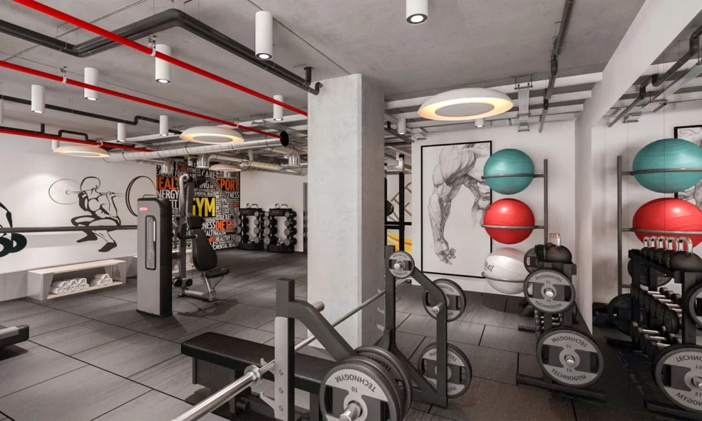 Commercial gym interior design by Ariana Adireh