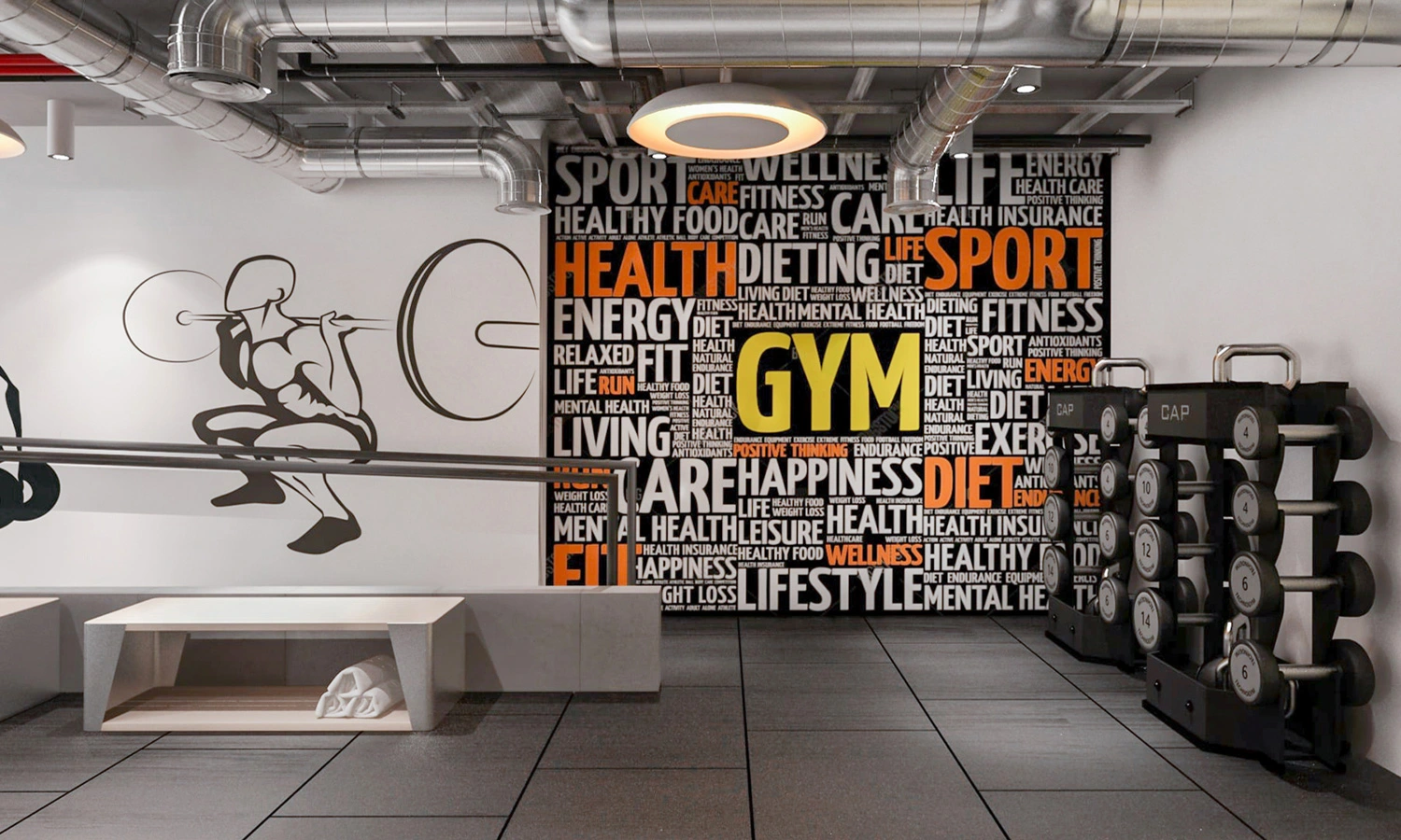 Powerful gym interior design by Ariana Adireh