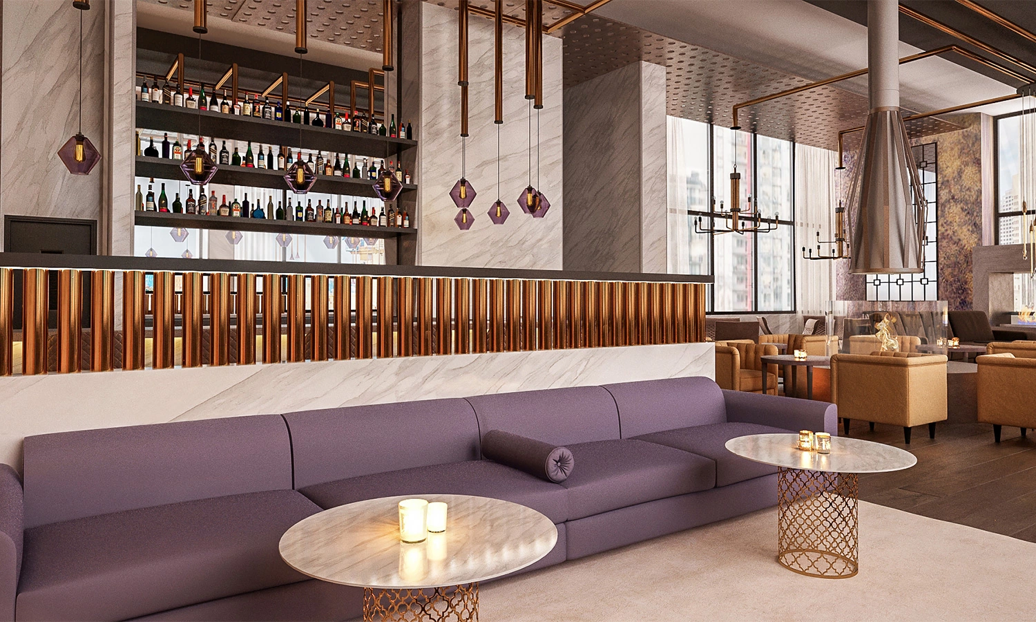 Lounge bar by Ariana Adireh, Bellevue interior designer