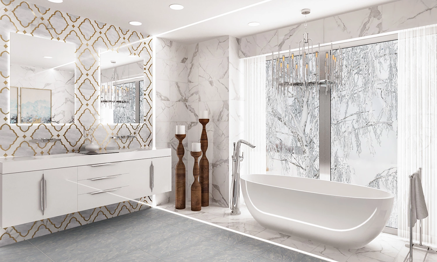 Modern Bellevue bathroom interior design by Ariana Adireh