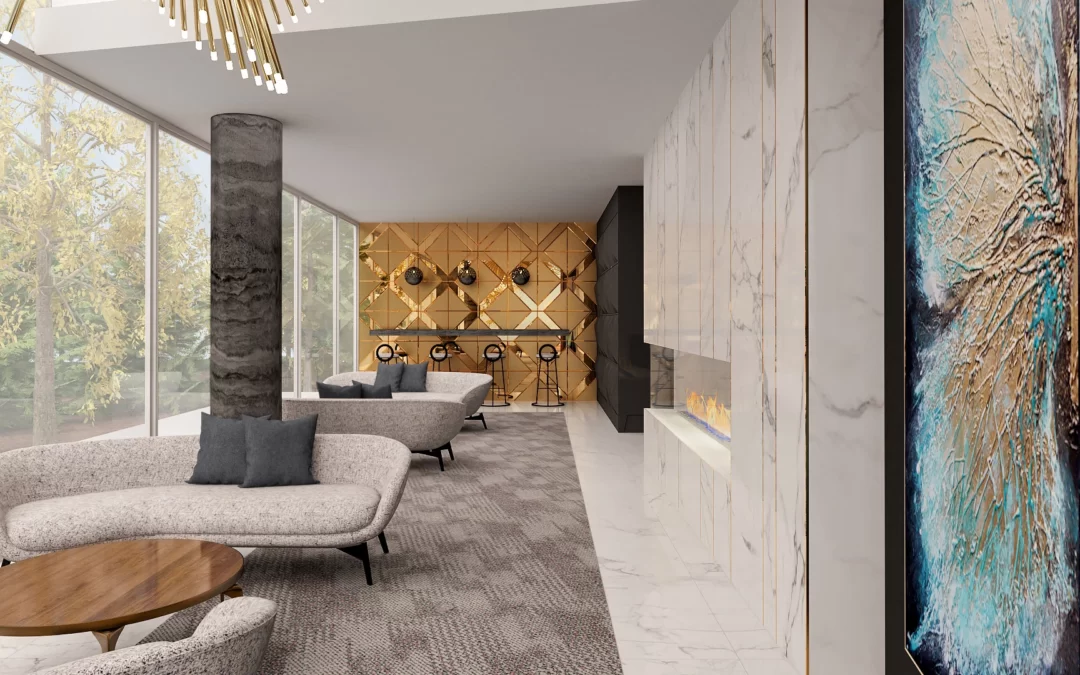 Lobby by Ariana Adireh, interior design Bellevue WA