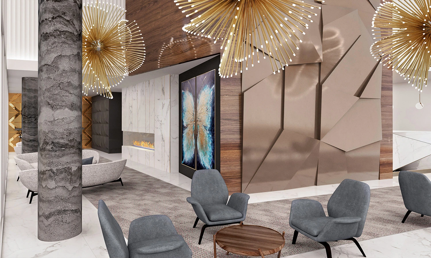 Interior design Bellevue by Ariana Adireh: The Lobby