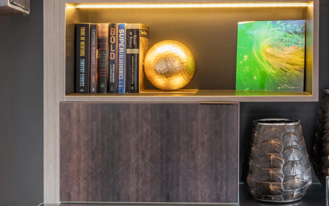 Office shelves by Ariana Adireh, Bellevue interior designer