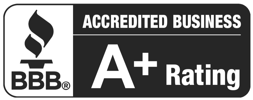 Better Business Bureau A+ Accredited Business logo and badge for trusted services.