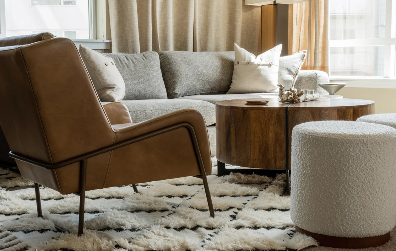 Cozy modern living room with stylish furniture, natural light, and inviting decor.