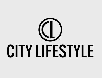 Modern City Lifestyle logo featuring stylized initials and striking typography on a gray background.